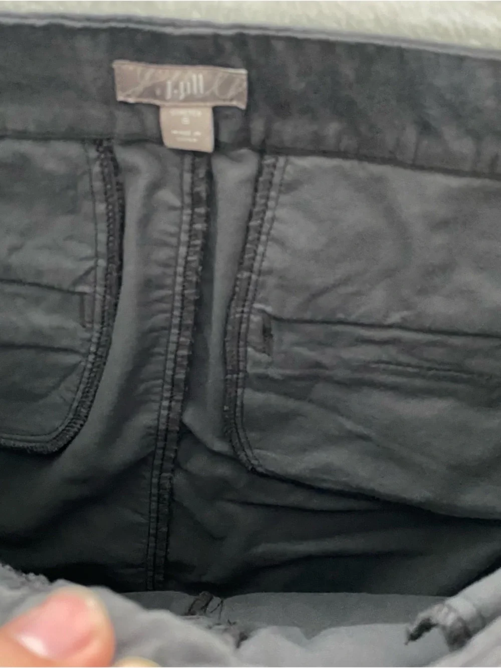 J. Jill Charcoal Grey Velvet Mini Skirt straight Stretch Comfort Boho‎ Luxe Sz 8
